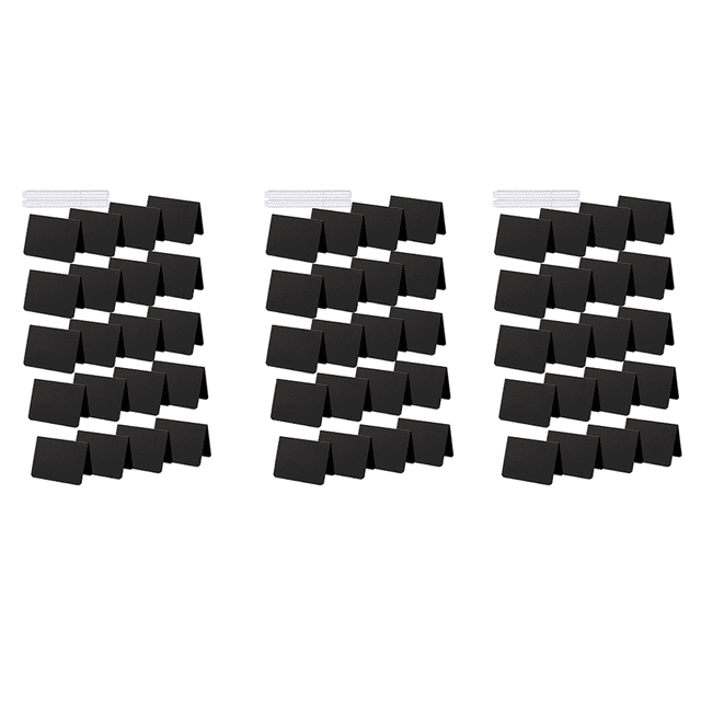 60 Pieces Mini Chalkboard Signs A-Shaped Chalkboard Tables Buffet Tags PVC Erasable Blackboards with White Chalk Markers