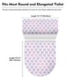 thumbnail image 5 of HELLHERO Elephant Pattern Universal Polyester Toilet Lid Covers Set, Washable Stretchy Fabric Bathroom Toilet Cover Set for Hotel, 5 of 5