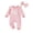 Pink, variant on felwors Infant Baby Girl Fall Outfit Romper Jumpsuits Newborn Clothes | Letter Embroidery Ruffle Trim Long Sleeve Crew Neck Bodysuits Cute Clothing