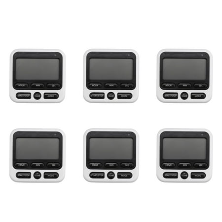 

6X Kitchen Timer Magnetic Kitchen Timer with Adjustable Sound Alarm and Memory Function for Cooking and Studying