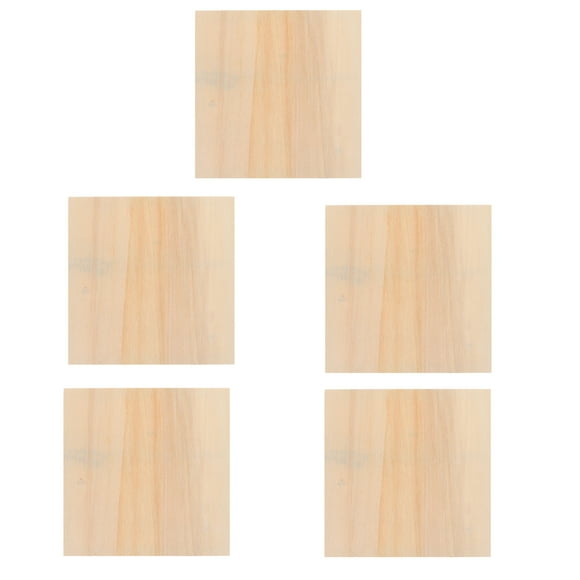 Miangastore Decorative Wood Panel Painting Unfinished Wood Photo Frames Beige 5Pcs 7.9X7.9X0.4In