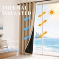 thumbnail image 4 of TOPICK Blackout Curtains Modern 84 inch Length Beige Curatins Grommet Thermal Insulated Drapes for Living Room Bedroom Dining Room 2 Panels, 4 of 12