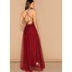 thumbnail image 3 of Maxi Vestido Largo Mujer Dama Lentejuelas Espald Descubierta-Bordó-S DaraBaby Shein Vest044, 3 of 5