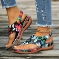 thumbnail image 6 of Xfvqtps Orthopedic Sandals for Women Flip Flops Arch Support Slingback Adjustable Buckle Colorful Flower Print Soft Sole Non Slip Comfortable Beach Summer Sandals Black, 6 of 9