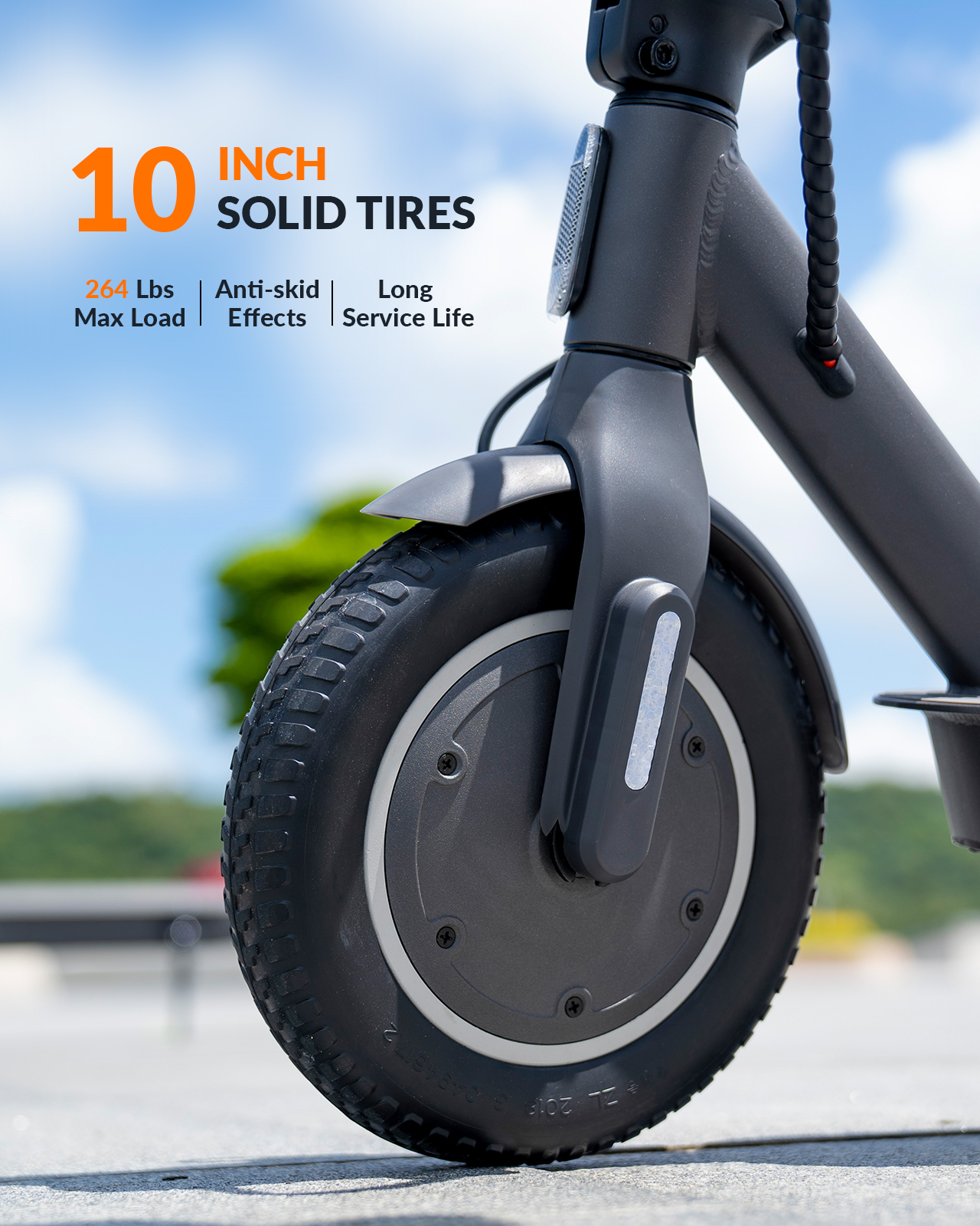 5TH WHEEL V30Pro Electric Scooter with Turn Signals, 10" Solid Tires