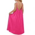 thumbnail image 3 of HOWPAY Girls' Dresses Sleeveless Swing Flowy Dresses Spaghetti Strap Solid Color Lightweight Summer Loose Fit Beach Casual Sundress Hot Pink, 3 of 5