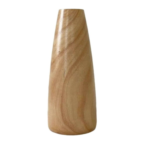 Multifunctional Zen-Style Wooden Vase - Artisanal Floral Container with Sturdy Base, for Bookshelf or Elegant Home Office Decor