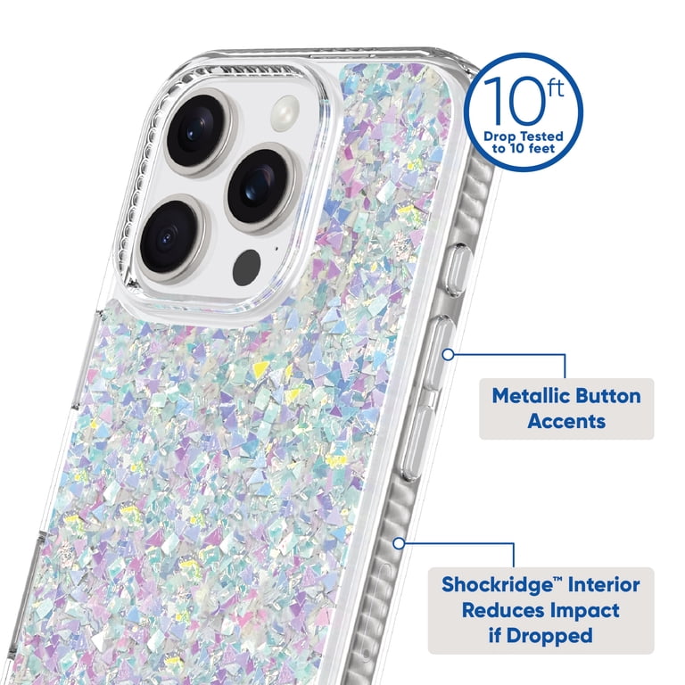 Onn+ Phone Case for iPhone 16 Pro Iridescent Glitter Fleck - Drop Tested to 10 Feet - Walmart.com Onn+ Phone Case for iPhone 16 Pro Iridescent Glitter Fleck - Drop Tested to 10 Feet - Walmart.com