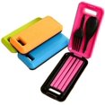 thumbnail image 3 of 3PCS Plastic Silverware Folding Utensils Set Forks Spoon Chopstick Travel Cutlery with Storage Box for Camping Travel Survival，yellow, 3 of 5