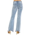 thumbnail image 3 of RISEN Tummy Control Mid Rise Flare Jeans with Fray Hem Detailed Plus Size, 3 of 3