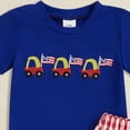 thumbnail image 6 of Boy 4th of July Outfits Toddler Boy Clothing Sets Stylish USA Embroidered T-Shirt & Gingham Shorts 2-Piece Outfit, 6 of 6