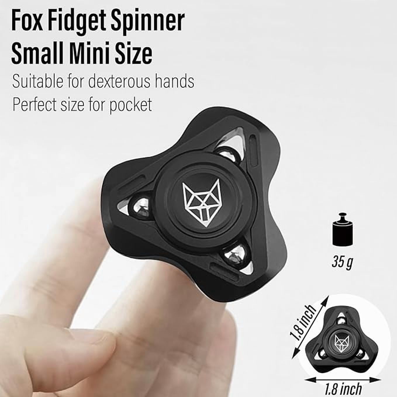 2025 latest Fidget Spinner with Steel Beads, Luminous Metal Spinners Toys for Adults, Premium Bearing 2~4 Min, Autism Sensory ADHD Anxiety Focus Meditation, Aluminum Alloy, Black