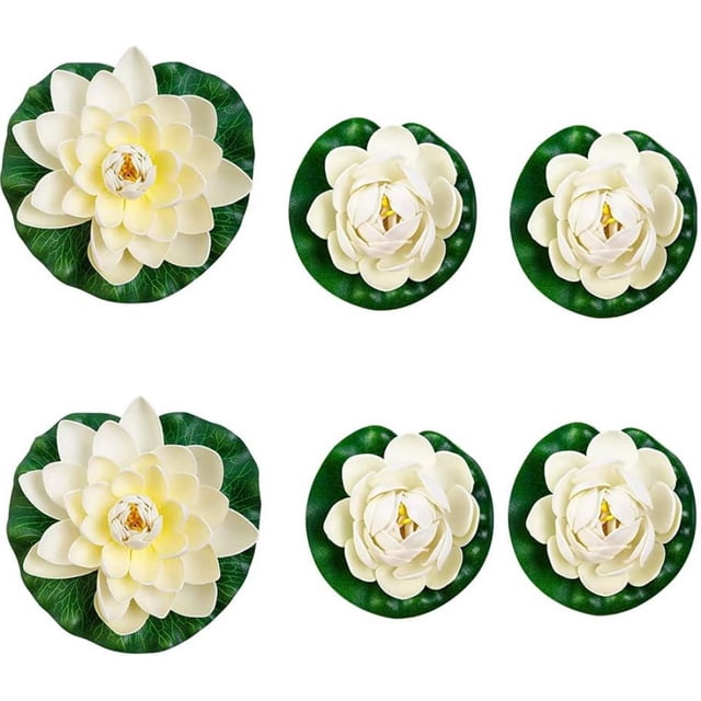 Flores flotantes, nenúfares artificiales, plantas de acuario, flor de loto