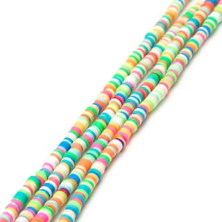 Quefe 5000pcs Clay Heishi Beads for Bracelet Jewelry Making, Polymer Flat  Round Clay Beads Kit with 240pcs Letter Beads, Pendant Charms and Elastic  Strings, 36 Colors 6mm 