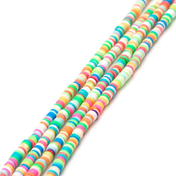 Cousin DIY Acrylic Disc Heishi Beads Strand, 7.5 inch, Multicolor, 600  Pc, Colorful Unisex Heishi Beads for Adults and Teens