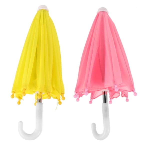 LOLIPPYY 2Pcs Lightweight Umbrella Pink PP Realistic Simulation Tiny House Accessories