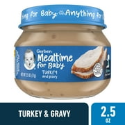 Gerber 2nd Foods Mealtime for Baby Baby Food, Turkey and Gravy, 2.5 oz Jar