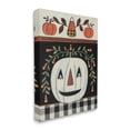 thumbnail image 3 of Fall Jack-o-Lantern Tartan Pattern Holiday Graphic Art Gallery Wrapped Canvas Print Wall Art, 3 of 7