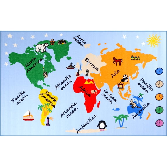 Concord Global Trading Fun Time Collection What A World Area Rug