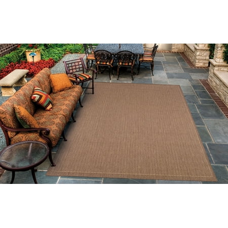 Couristan Recife Summit Natural - Couristan Recife Saddle Stitch Rug, Cocoa/Natural