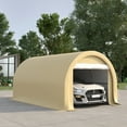 thumbnail image 2 of Outsunny 10' x 16' Carport Storage Tent Anti-UV PE Portable Garage, Beige, 2 of 10