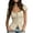 #242-Beige, variant on Short Sleeve Tops for Women Form Fitting Solid Color Sweetheart Neck Tie & Button Front Tops Trendy for Daily & Going Out