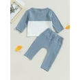 thumbnail image 4 of GXFC Kids Boy Fall Tracksuit Outfits Clothes 6M 1T 2T 3T 4T Children Boy Long Sleeve  Contrast Color Pocket Sweatshirts Tops and Elastic Waist Long Paual Autumn Cute Clothing for Toddler Boy, 4 of 9