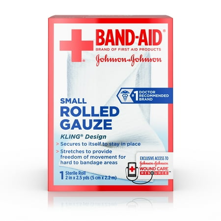 First Aid Textbook - Band-Aid Brand of First Aid Products Rolled Gauze, 2 Inches by 2.5 Yards