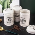 thumbnail image 2 of pitrice Kitchen Food Storage Canister Set 3 Canisters Set Pcs sugar tea storage Coffee Tea Sugar Tins White, 2 of 9
