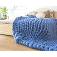 thumbnail image 5 of KQPOINW Arm Knitting Yarn for Coarse Woven Blanket DIY, Soft Super Cotton Washable Tube for Knitting Pet Bed Chair Sofa Yoga Mat Rug (Sky Blue 0.55lbs), 5 of 6