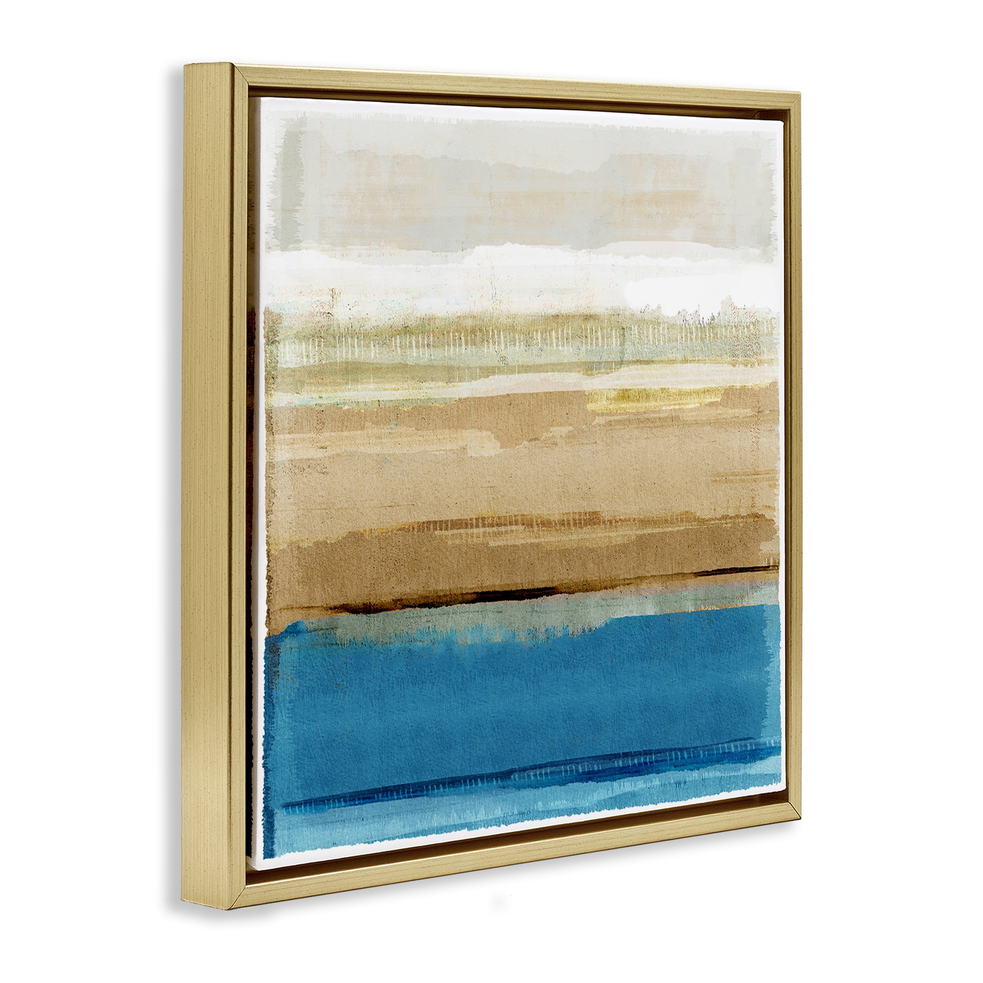 Stupell Industries Nautical Blue Daze Abstract Painting Gold Floater Framed Canvas Art Print Wall Art, 18 x 18