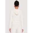 thumbnail image 5 of Women's Velour Long Sleeve Solid Zip Front Hoodie, 5 of 5