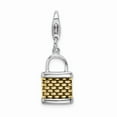 thumbnail image 1 of FB Jewels Sterling Silver Gold-plated 3-D Fishing Basket w/Lobster Clasp Charm, 1 of 1