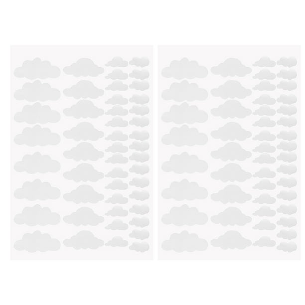 96 pegatinas de pared con diseño de nube blanca, autoadhesivas, de PVC, para decoración de guarderías, dormitorios infantiles (tamaños surtidos)