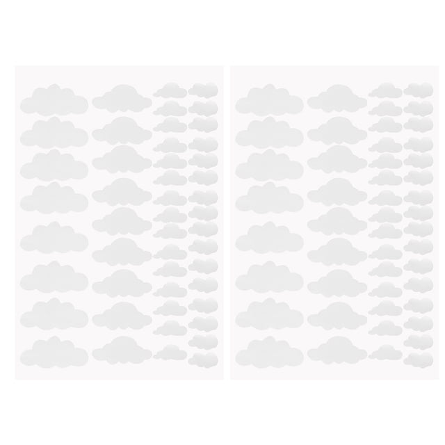96 pegatinas de pared con diseño de nube blanca, autoadhesivas, de PVC, para decoración de guarderías, dormitorios infantiles (tamaños surtidos)