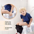 thumbnail image 5 of Scheam 20 Pcs Individually Wrapped Toilet Seat Covers for Toddlers and Adults,Extra Large Dinosaur Paper Potty Training Liners for Kids, Portablewith Non-Slip Adhesives, Potty Shield,Unisex, 5 of 7