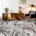 thumbnail image 7 of 2x6 Washable Runner Rug – Non-Slip Low Pile Soft Modern Abstract Foldable Perfect for Entryway Bathroom Laundry Room Gray., 7 of 7