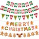 thumbnail image 5 of Christmas Banner Merry Christmas Decorations for Home Garland Gingerbread Man 2023 Santa Claus Pendant Xmas Gifts New Year 2025, 5 of 5