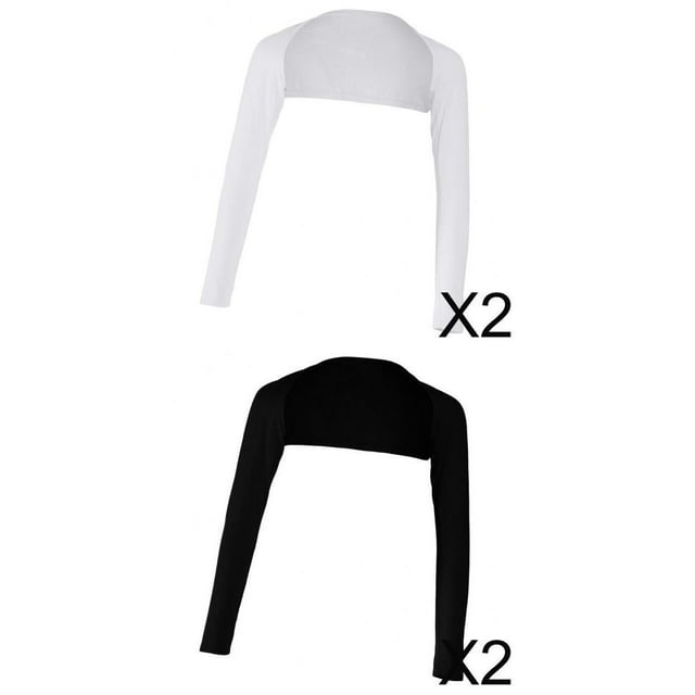 Encogimiento de hombros para cubrir el brazo 4 Piezas Para Mujer Una Pieza Hombro Elástico Modal Cubierta De Brazo Completo Encogimiento De Hombros Hijab Tops Blanco Negro Blanco negro Magideal Encogimiento de hombros para cubrir el brazo