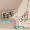 thumbnail image 5 of UNICOO® Kids Toy Storage Organizer with Removable Bins, 4-Tier Bookshelf and Cabinet - Pull-Out Drawers Shelf for Toddlers - Space-Saving Solution for Nursery, Playroom, Study Room (Pink), 5 of 7