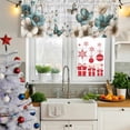 thumbnail image 5 of 2 Pack Valances for Window, Teal Tulip Butterfly Short Curtains for Kitchen Bedroom Living Room, Beige Turquoise Floral Grey Wooden Rod Pocket Small Window Treatment Valance Drapes 42 x 12 Inch, 5 of 8