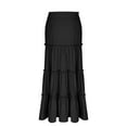 thumbnail image 5 of Women's Solid Flared Skirts Lightweight Elastic Waist Classic Midi Skirt, 5 of 6
