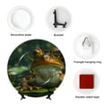 thumbnail image 4 of Wukai Intellectual Frog Pond Print Decorative Plate for Display,Bone China Decorative Plate, Ceramic Dinner Plate with Stand, Vertical Ceramic Plate-10in, 4 of 6