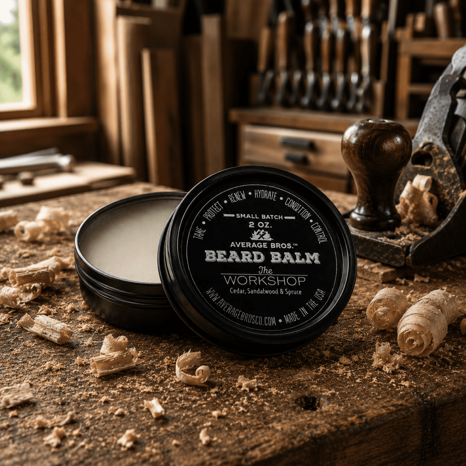 Average Bros Workshop Cedar Sandalwood Spruce Beard Balm, 2oz