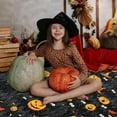 thumbnail image 5 of Cute Halloween Blanket Pumpkin Bat Halloween Throw Blankets 60" x 50", Halloween Blankets and Throws, Halloween Fleece Throw Blanket for Couch Sofa, 5 of 6