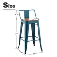 thumbnail image 4 of Fantizee 24 inch Metal Bar Stools Set of 4 Industrial Counter Height Bar Chairs with Backrest Indoor Outdoor Kitchen Distressed Navy, 4 of 6