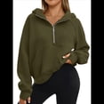 thumbnail image 2 of Sudaderas con Capucha para Mujer Sudaderas Forro Sudaderas de Entrenamiento de Moda de Otoño Chaquetas de Invierno Suéteres de Gran Tamaño Camisetas Ropa 2025 Verde M, 2 of 8