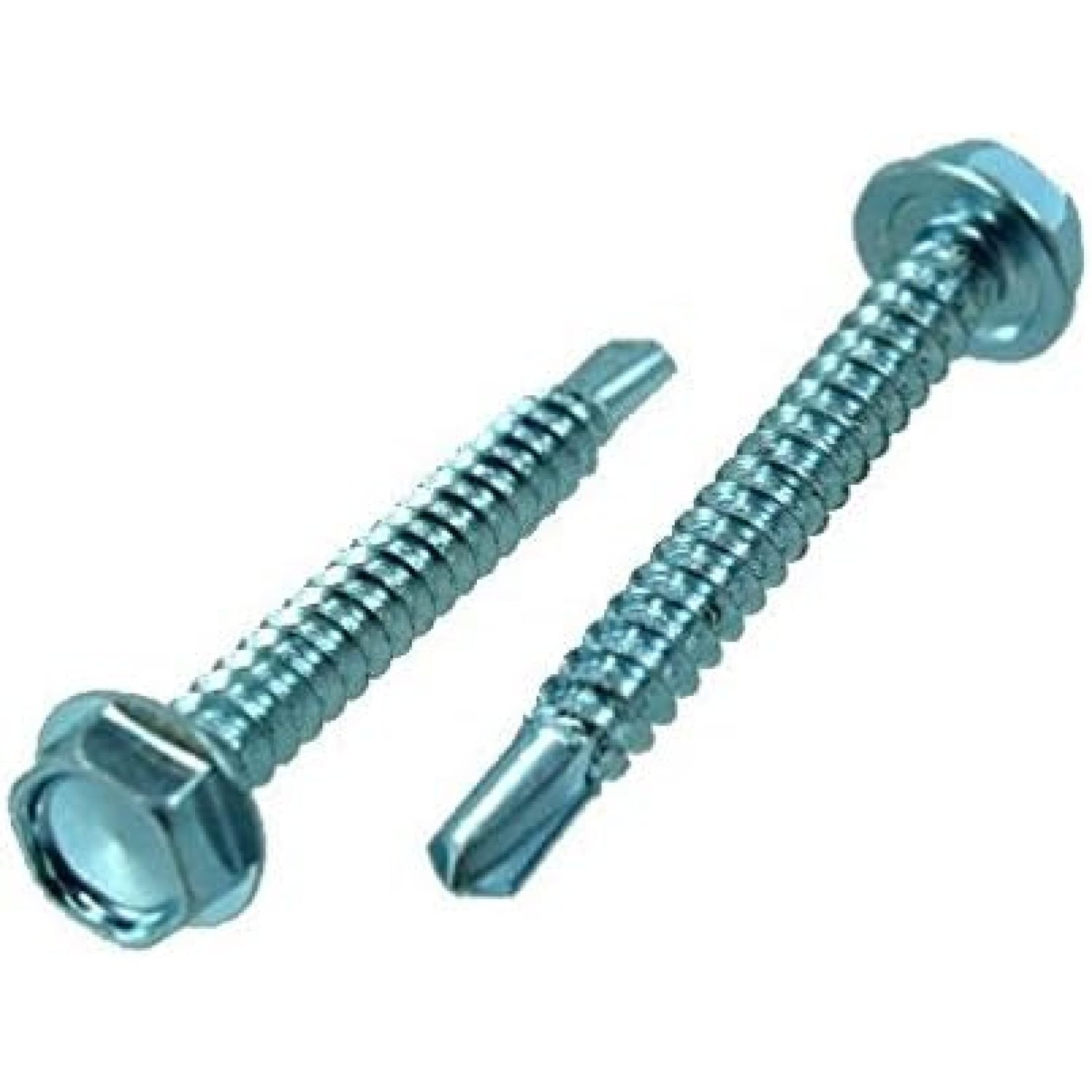  12 X 4" Zinc Plated Hex Head Drill & Tap Screws (Box of 100