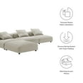 thumbnail image 4 of Modway Solace 4-Piece Modular Upholstered Fabric Sectional Sofa in Linen, 4 of 10
