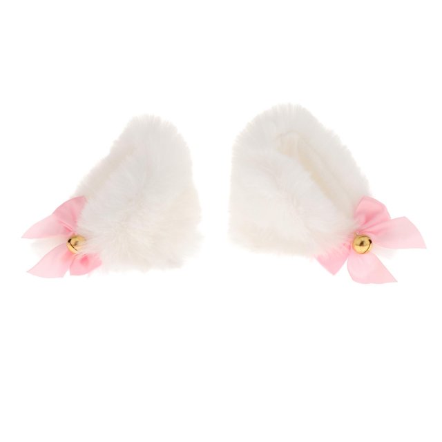 Orejas decorativas para casco, accesorios para casco, adornos decorativos bonitos y portátiles para orejas Diseño de gato blanco.